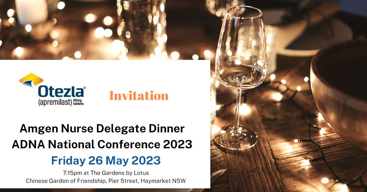 Invitation: Amgen Nurse Delegate Dinner ADNA National Conference 2023