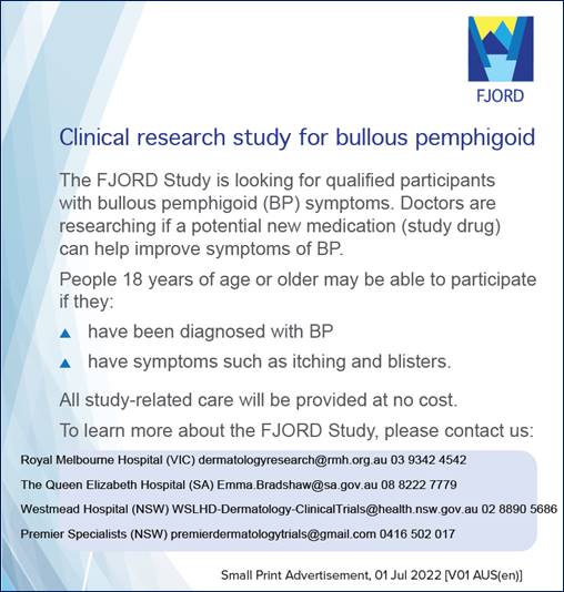 A STUDY TO INVESTIGATE THE USE OF BENRALIZUMAB IN PATIENTS WITH BULLOUS PEMPHIGOID