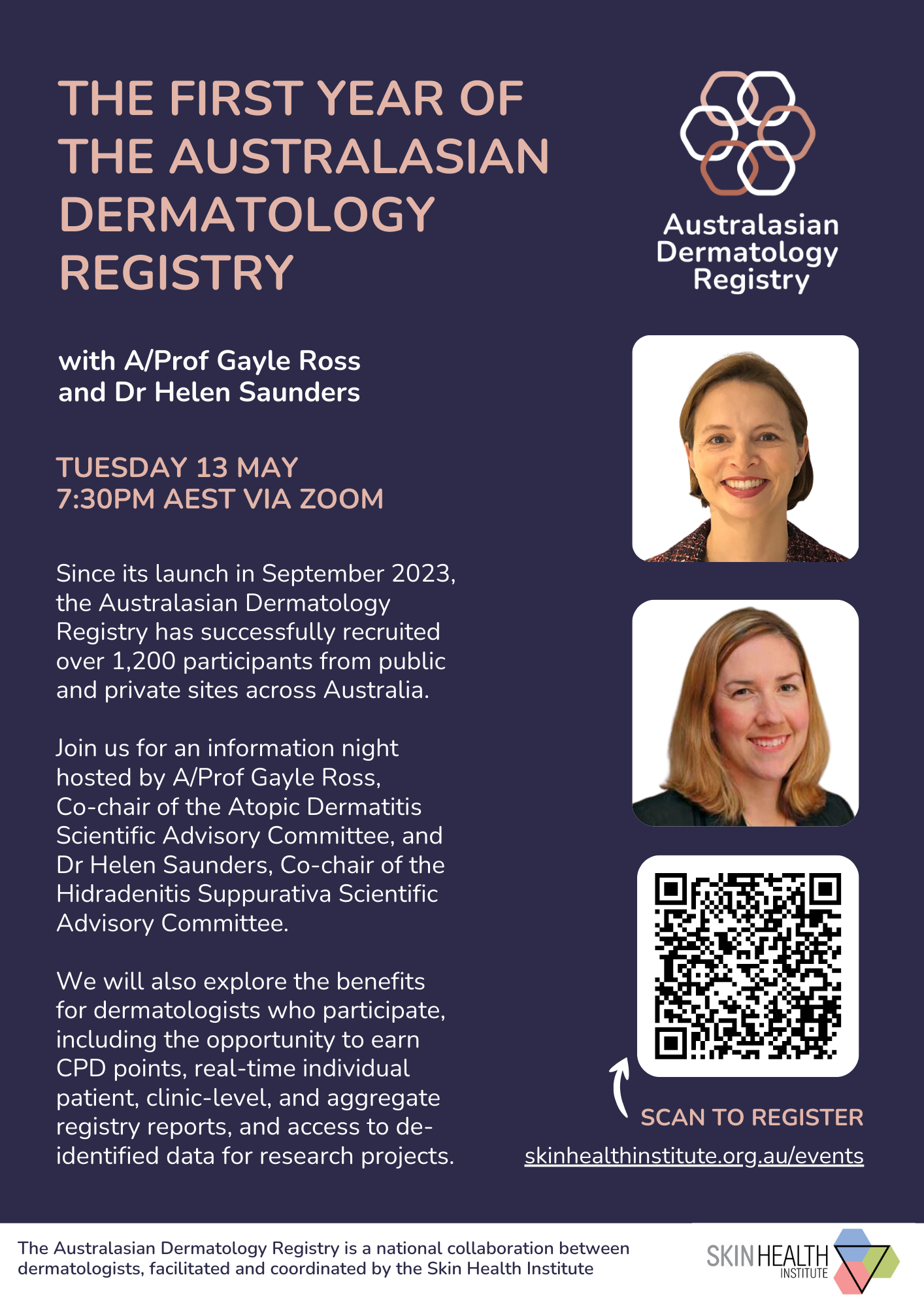 Information Night 13th May - The First Year of the Australasian Dermatology Registry