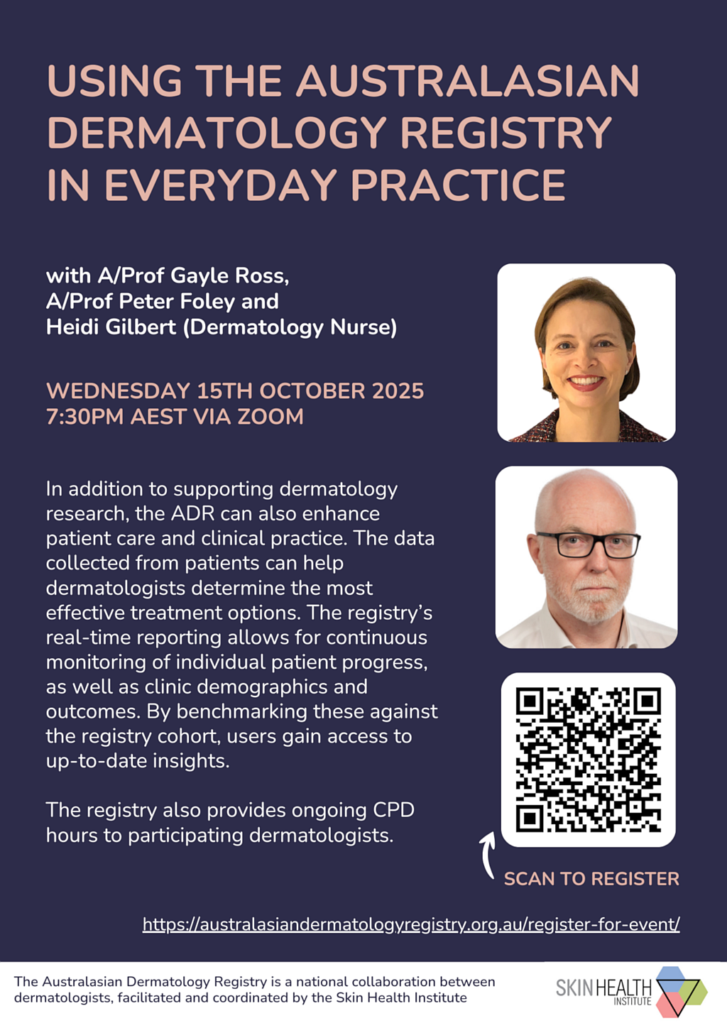 Information Night 15 October – Using the Australasian Dermatology Registry in Everyday Practice