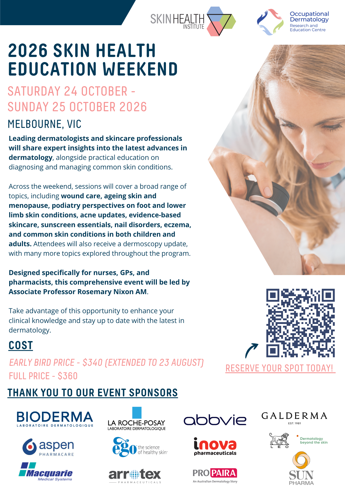 Skin Health Education Weekend 2026 | Melbourne